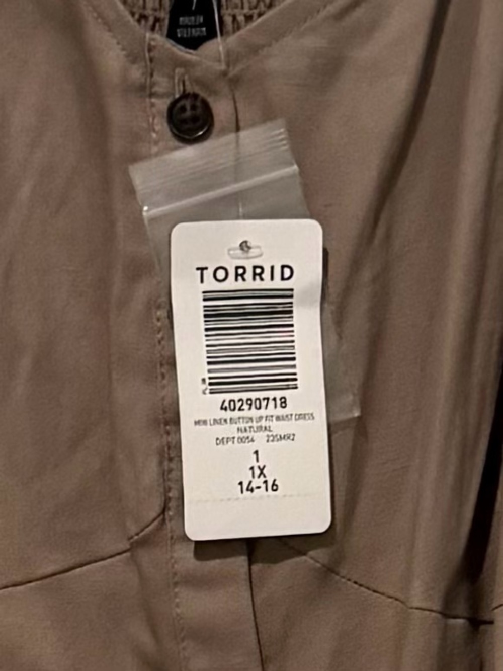 Torrid Lightweight Shirt Adjustable Spaghetti Strap Dress. - Picture 2 of 2